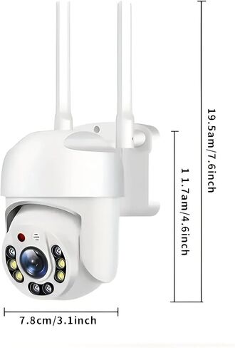 Outdoor Security Camera 720P, WiFi Surveillance Cameras for Home Security with Dual Antenna, Color Night Vision, Two-Way Audio, Motion Detection, Waterproof (2.4GHz WiFi, Plug-in Power) in Kuwait