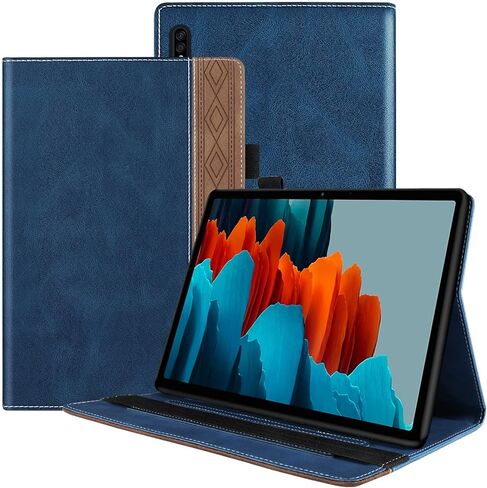 Compatible with Samsung Galaxy Tab S8 Plus 12.4 inches 2022/S7 FE , '' 2021 et , 2020 PU Leather Protective Case Strap Adjustable Fixing Stand Slot For Card Shockproof For Tablet PC (Blu) in Kuwait