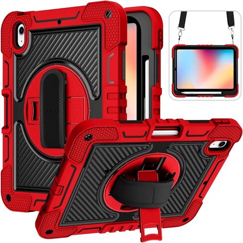 Shockproof Protective Case, 360 Degree Rotating Stand Case Compatible with iPad 10th Generation 10.9 Inch 2022(Rose Gold) in Kuwait