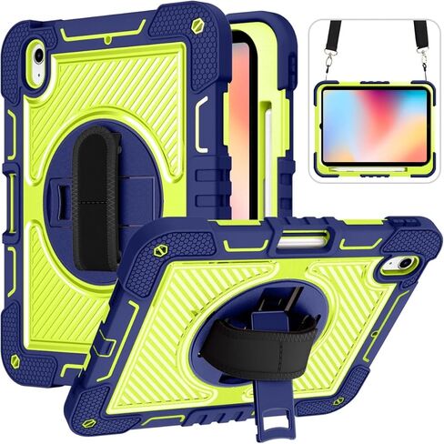 Shockproof Protective Case, 360 Degree Rotating Stand Case Compatible with iPad 10th Generation 10.9 Inch 2022(Rose Gold) in Saudi Arabia
