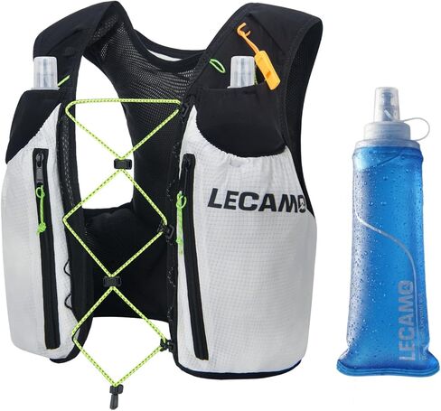 Trail Running Vest Hydration Pack with Two 500ml (17 floz) Soft Flasks, Lightweight Nylon Running Backpack for Men and Women in Saudi Arabia