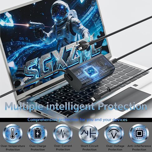 شاحن كمبيوتر محمول USB من النوع C بقدرة 65 وات متوافق مع كمبيوتر Dell، Latitude 5420 5430 5440 5450 5550 5520 7320 Inspiron 14 7425 16 7620 Chromebook 3100 3400 XPS 13 7390 محول 2 في 1 (USB نوع C) in Kuwait