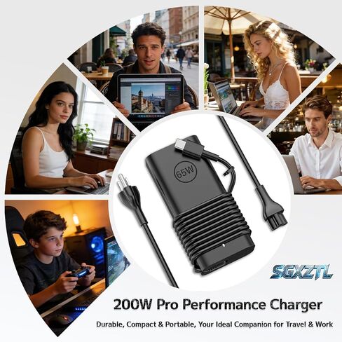 شاحن كمبيوتر محمول USB من النوع C بقدرة 65 وات متوافق مع كمبيوتر Dell، Latitude 5420 5430 5440 5450 5550 5520 7320 Inspiron 14 7425 16 7620 Chromebook 3100 3400 XPS 13 7390 محول 2 في 1 (USB نوع C) in Kuwait