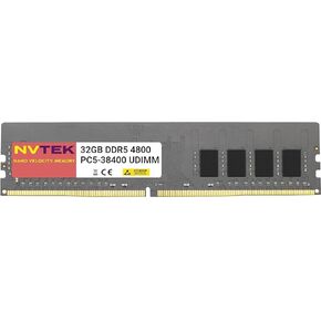 32GB 1X32GB DDR5 4800MHz PC5-38400 2Rx8 1.1V CL40 288-PIN غير ECC UDIMM NVTEK ذاكرة الكمبيوتر المكتبي in Kuwait