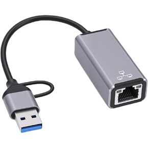 Sorandy USB C USB A Ethernet Adapter, 100Mbps RJ45 Network Converter with LED Indicator & Aluminum Alloy Shell, Ideal for Laptop, Phone, Tablet & iOS in Kuwait