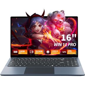 16 Inch Laptop Computer, FHD IPS 1200p Screen, Gaming Laptop i5 (Up to 3.6GHz) for 16GB RAM 512GB SSD,Dual Band WiFi BT5.0丨Long Lasting Battery丨Win 11 Pro Gaming PC, Notebook for Business Student in Kuwait
