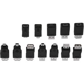 Pack of 12 USB2.0 Adapters MiniMicro Male Female Converters Connectors for Seamless Plug and Play Experience Black 12 Pcs for Travelers and Students in Kuwait