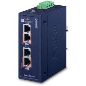 IPOE-270-12V Industrial 2-Port Multi-Gigabit 802.3bt PoE++ Injector Hub w/12V Booster (-40~75C, 12~56VDC) in Saudi Arabia