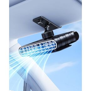 Car Clip on Fan for Sun Visor, 3000Mah Rechargeable Battery Powered Usb Fans That Blow Cold Air, Portable Car Cooling Fan for Cars without Ac, for Vehicle, Van, Suv, Rv, Truck, Black in Saudi Arabia