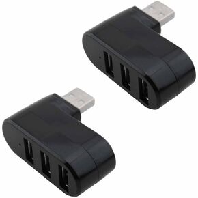 2PCS Mini USB 2.0 3 Port Hub Hub 3 Port Expansion Splitter for Portable Hard Drives PC Laptops Digital Cameras Black in Kuwait
