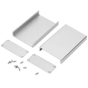 صندوق علبة ألومنيوم 20 × 50 × 80 مم حافظة أدوات PCB فضية غلاف مشروع تبديد الحرارة للإلكترونيات DIY هيكل متين خفيف الوزن مع أخاديد تثبيت in Kuwait