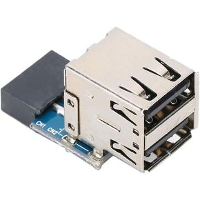 محول أنثى 9Pin إلى 2 منفذ USB 2.0 - توسيع الرأس الداخلي للوحة الأم للكمبيوتر الشخصي، متوافق مع أجهزة USB 1.1 in Kuwait