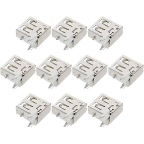 PCB USB موصل USB-AF أنثى جاك 4 دبوس 90 درجة الجانب إدراج الجسم القصير لا حافة 10 قطعة ، WuJuntool in Kuwait