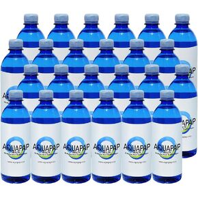 AQUAPAP 16.9 Ounce 24 Pack | 2 Month Supply | Clean Vapor Distilled CPAP Water | 2-3 Nights per Bottle |for use with All Sleep Machines in Kuwait