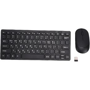 Keyboard Mouse Combo, 2.4GHz Wireless 78 Key Korean Keyboard with Silent Mouse for PC Laptop, Spill Proof Design Fade Proof Keys Angled Comfortable Typing in Kuwait