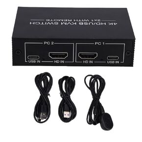 Jectse USB KVM Switcher, 4K 60Hz 2 Computers Sharing 1 Display with 4 USB Ports, 11 Vista OS X Compatible Desktop Controller, Aluminum Alloy Material, Plug and Play in Kuwait