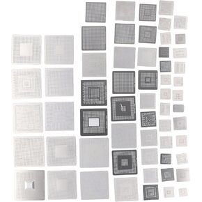 Zunate 60 Pcs BGA Reballing Stencils Set, 304 Stainless Steel Universal Rework Net Template Kit for Laptop Desktop Motherboard Graphics Card Chipset Repair in Kuwait