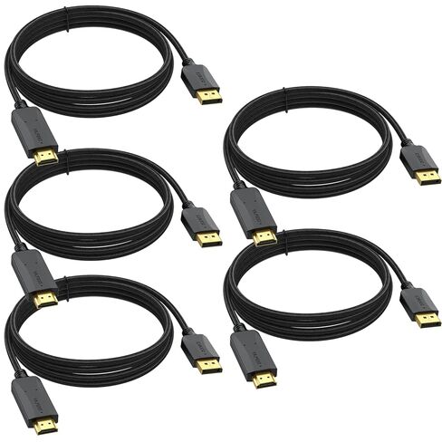 كابل DisplayPort إلى HDMI 4K بطول 10 أقدام، ومنفذ عرض DP إلى HDMI HDTV محول سلك ذكر إلى ذكر (3840 * 2160،1920 * 1080) متين ومرن للتلفزيون والكمبيوتر والشاشة وجهاز العرض والمزيد من القطن المضفر in Kuwait
