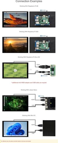 شاشة عرض تعمل باللمس 10.1 بوصة 1280 × 800 متوافقة مع Raspberry Pi 5/4B/3B/Zero/Zero W/Zero 2W/Pico/Pico W/Pico WH، Jetson Nano، Windows 11/10 / 8.1/8 / 7 @XYGStudy (10.1DP-CAPLCD) in Kuwait