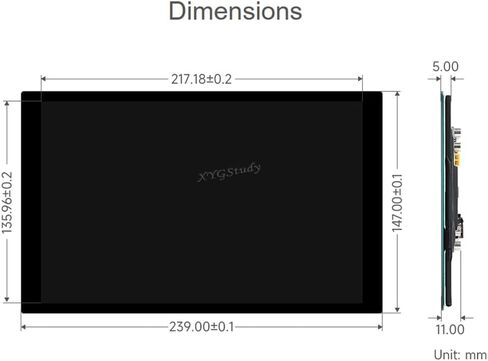 شاشة عرض تعمل باللمس 10.1 بوصة 1280 × 800 متوافقة مع Raspberry Pi 5/4B/3B/Zero/Zero W/Zero 2W/Pico/Pico W/Pico WH، Jetson Nano، Windows 11/10 / 8.1/8 / 7 @XYGStudy (10.1DP-CAPLCD) in Kuwait