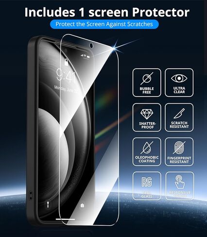 Vansdon for Samsung Galaxy S24 Case / S25 Case, Compatible with MagSafe, Magnetic Translucent Matte Slim Protective Cover with 1 Screen Protector - Military-Grade Drop Protection (Black) in Saudi Arabia