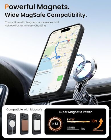 حافظة BXYJY لهاتف iPhone 17 Pro Max مع حامل، مغناطيسي متوافق مع MagSafe، زر التحكم في الكاميرا، حماية كاملة للعدسة، قطرة متينة من الدرجة العسكرية، حافظة رفيعة شفافة غير لامعة لهاتف 17 Promax، أسود in Kuwait