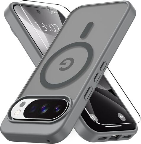 Vansdon for Samsung Galaxy S24 Case / S25 Case, Compatible with MagSafe, Magnetic Translucent Matte Slim Protective Cover with 1 Screen Protector - Military-Grade Drop Protection (Black) in Saudi Arabia