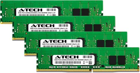 مجموعة ذاكرة الوصول العشوائي A-Tech سعة 32 جيجابايت لجهاز Lenovo ThinkStation P520 (4 × 8 جيجابايت) DDR4 2933 ميجاهرتز PC4-23400 ECC مسجلة RDIMM 288-Pin 1Rx8 ترقية ذاكرة الخادم ذات الرتبة الواحدة in Kuwait