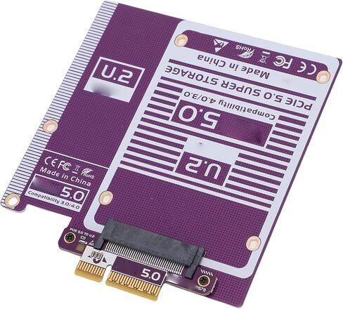 Fabater PCIe 5.0 X4 to U.2 Adapter, 128Gbps Speed Copper Heat Dissipation PCIe 5.0 X4 U.3 Adapter Card, SFF8639 with Gold Plated Connectors for Video Editing Design Work in Kuwait
