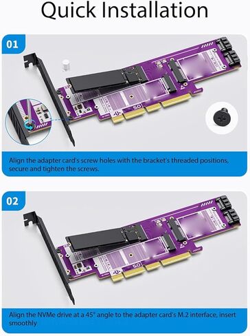 بطاقة محول PCIe إلى NVMe SSD، بطاقة تمديد NVMe SSD عالية السرعة بسرعة 128 جيجابت في الثانية مع طبقة ذهبية 15u لنظام التشغيل OS X PCIe 5.0 X4 X8 X16 in Kuwait