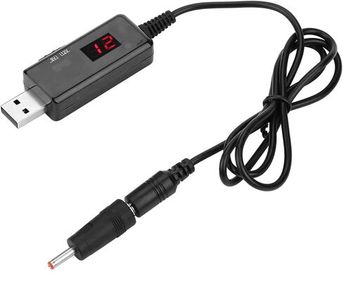 USB to Boost Voltage Converter Cable with LED Display 9V/12V Output Router Power Bank KWS-912V - Step Converter Cable in Kuwait