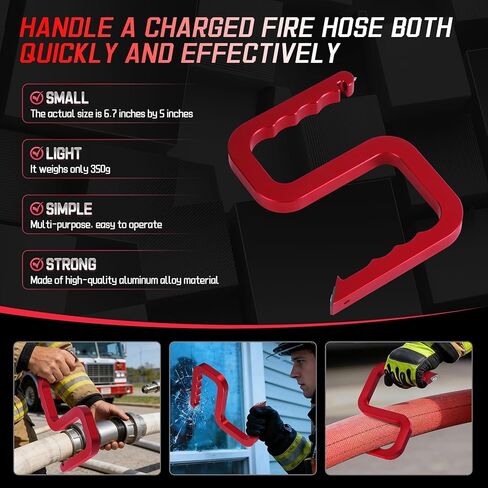 Firefighter Hose Tool for 1.75" & 2.5" Fire Hoses, Window Breaker, Spanner Wrench, Lightweight Aluminum Firefighter Rescue Gear in Kuwait