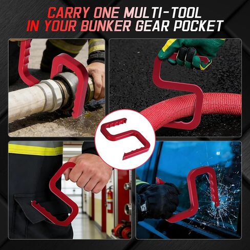 Firefighter Hose Tool for 1.75" & 2.5" Fire Hoses, Window Breaker, Spanner Wrench, Lightweight Aluminum Firefighter Rescue Gear in Kuwait