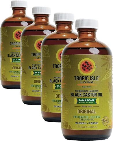 Tropic Isle Living Jamaican Black Castor Oil - Plastic PET Bottle 8oz | For Hair Growth Oil, Skin Conditioning, Eyebrows & Eyelashes, Scalp and Nail Care in Kuwait