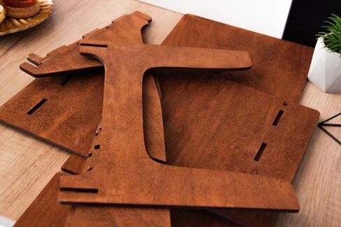 Handcrafted Wood Laptop Stand, Portable Standing Workstation Desk, Adjustable Notebook Holder for Home & Office in Kuwait