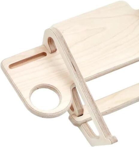 Modern Solid Wood Laptop Desk Stand, Ergonomic Adjustable Riser with Side Trays for Phone, Mouse & Cup in Kuwait