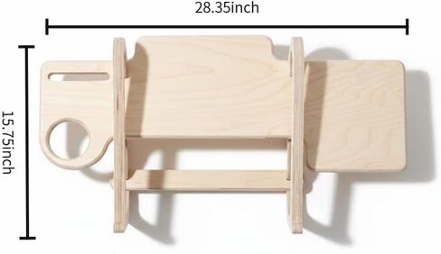 Modern Solid Wood Laptop Desk Stand, Ergonomic Adjustable Riser with Side Trays for Phone, Mouse & Cup in Kuwait