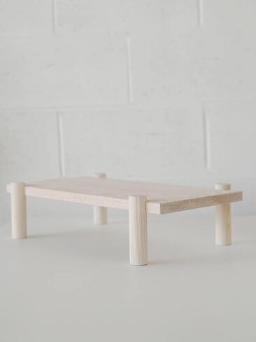 Minimalist Solid Wood Monitor Riser, Multi‑Purpose Laptop Stand, Wooden Desk Organizer for Office & Home Workspace in Kuwait