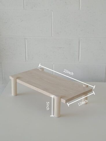 Minimalist Solid Wood Monitor Riser, Multi‑Purpose Laptop Stand, Wooden Desk Organizer for Office & Home Workspace in Kuwait