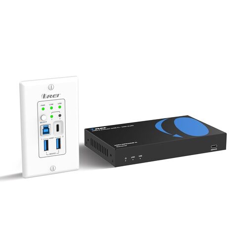 لوحة حائط OREI USB 3.2 عبر إيثرنت HDbaseT Cat6 Extender LAN حتى 330 قدم - تمتد إشارة USB-C/USB-B عبر إيثرنت - كابل الطاقة عبر in Kuwait