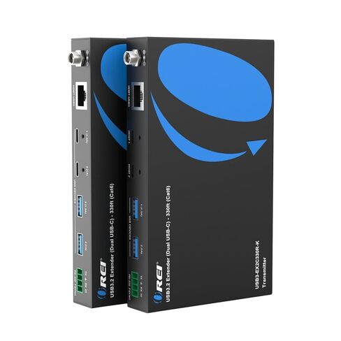 لوحة حائط OREI USB 3.2 عبر إيثرنت HDbaseT Cat6 Extender LAN حتى 330 قدم - تمتد إشارة USB-C/USB-B عبر إيثرنت - كابل الطاقة عبر in Kuwait