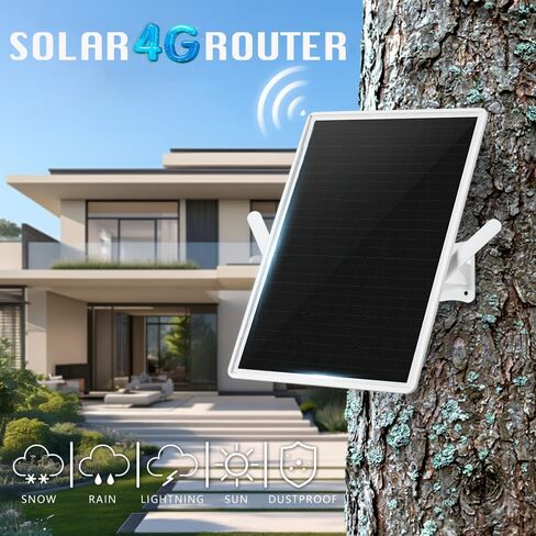 LCLCTEK® Solar Powered 4G LTE Modem Router Up to150-Feet, Outdoor Wireless Router,Mobile Hotspot 2.4GHz Wi-Fi 150Mpbs,2-External Antenna,Modem for Any Operator,Trial Plan Or Insert Sim Card (15in) in Kuwait