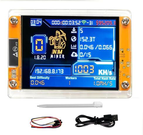Bitcoin One Shot Miner,with Mini 2.8in Smart Display,Hashrate Up to 1010KH/s,Quiet and Easy to Set up,Mini Miner for Education, Demonstration, and Entertainment in Kuwait