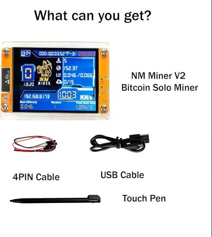 Bitcoin One Shot Miner,with Mini 2.8in Smart Display,Hashrate Up to 1010KH/s,Quiet and Easy to Set up,Mini Miner for Education, Demonstration, and Entertainment in Kuwait