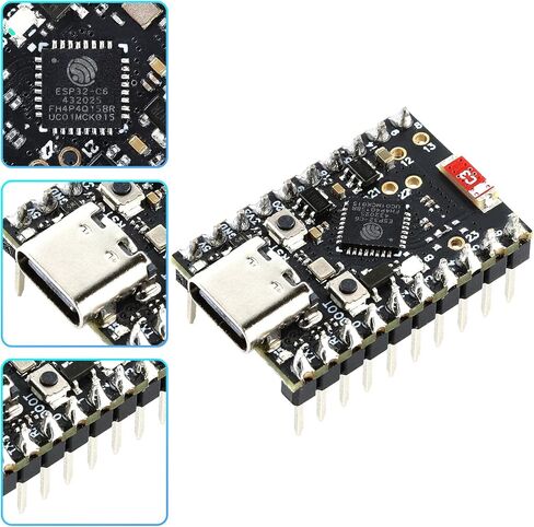3PCS ESP32 C6 Mini Development Board with Single-Core ESP32-C6FH4 4MB Flash 20Pins Type-C, ESP32 C6 Devkit for Arduino in Kuwait