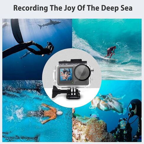 Yunseity Action Camera Water Case, 60m Depth water proof Housing with Anti Fog Filter Kit Base, for Action 5 Pro 4 3 Cameras in Kuwait
