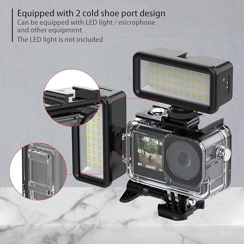 Yunseity Action Camera Water Case, 60m Depth water proof Housing with Anti Fog Filter Kit Base, for Action 5 Pro 4 3 Cameras in Kuwait