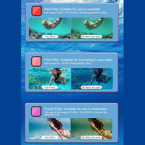 Yunseity Action Camera Water Case, 60m Depth water proof Housing with Anti Fog Filter Kit Base, for Action 5 Pro 4 3 Cameras in Kuwait