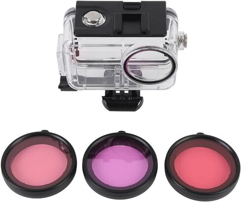 Yunseity Action Camera Water Case, 60m Depth water proof Housing with Anti Fog Filter Kit Base, for Action 5 Pro 4 3 Cameras in Kuwait