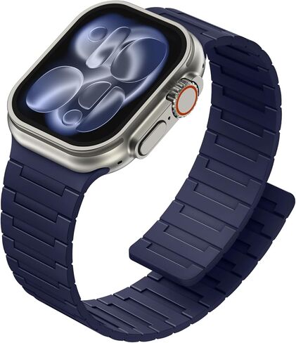 سوار سيليكون مغناطيسي من Butifacion متوافق مع ساعة Apple 49 مم 46 مم 45 مم 44 مم 42 مم للرجال، حزام رياضي مغناطيسي قوي مقاوم للماء قابل للتعديل لساعة iWatch Ultra/SE 3 2/Series 11 10 9 8 7 6 5 4 in Kuwait